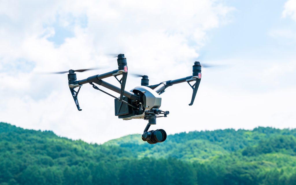 ドローンが撮影する様子